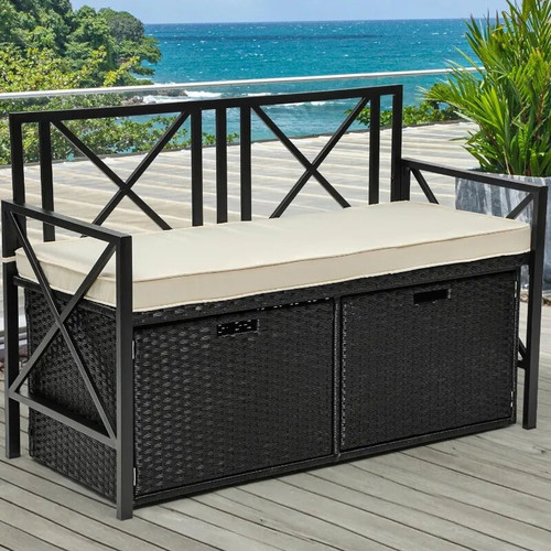 Sworr 70 Gallon Outdoor Storage Bench w/Cushion by ModSavy