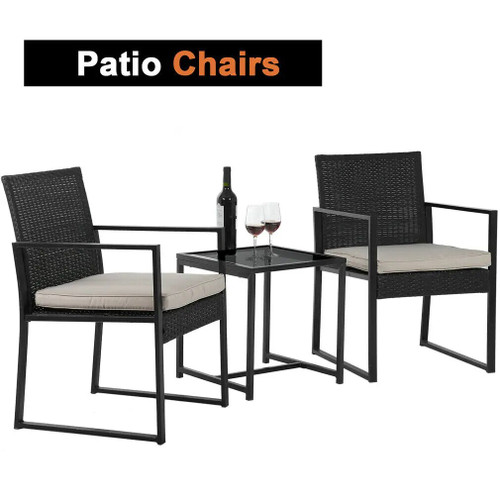 Aten Patio Bistro Set 3 Pieces Outdoor Wicker Chair Set by ModSavy