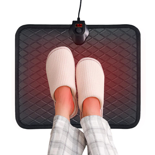 Heated Floor Mat - Under Desk for Foot Warmer - Winter 55W & 110V Electric Heating Pad with 8 Temperature & Auto Shut-Off After 3 Hours - Energy-Saving - Heated Feet Rest for Home Office Desk