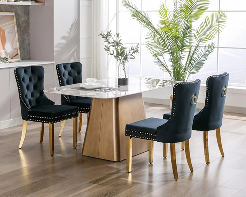 Accent Chair Navy Metal Dining Chairs YOUNUOKE Blue Dining Chairs