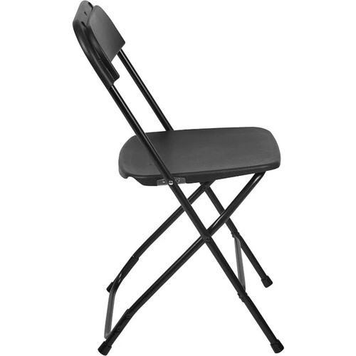 Herco Plastic Folding Chairs Black  set of 10 Pack 650LB Weight Capacity by ModSavy