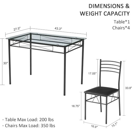 Spin Dining Table Set by ModSavy Dining table and 4 chairs