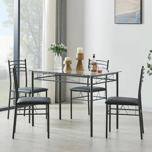 Spin Dining Table Set by ModSavy Dining table and 4 chairs