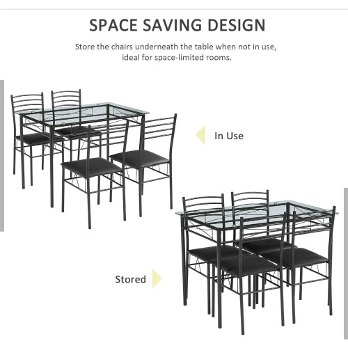 Spin Dining Table Set by ModSavy Dining table and 4 chairs