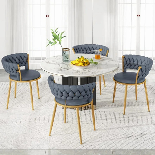 Velvet Dining Table and 4 Dining Chairs by ModSavy