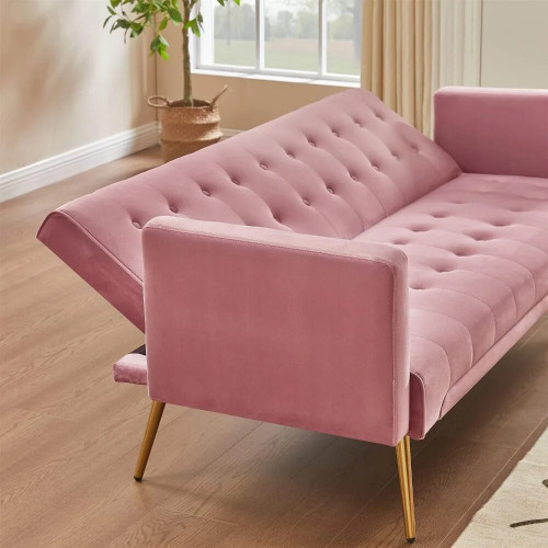 Arner Velvet Upholstered Double Sofa Bed by ModSavy