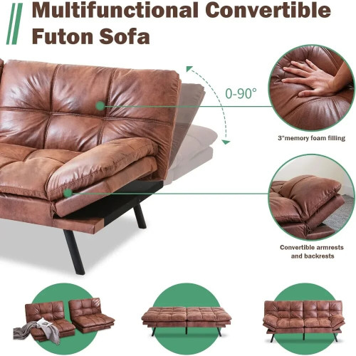 Offeld Convertible Futon Sofa Bed Loveseat, by ModSavy