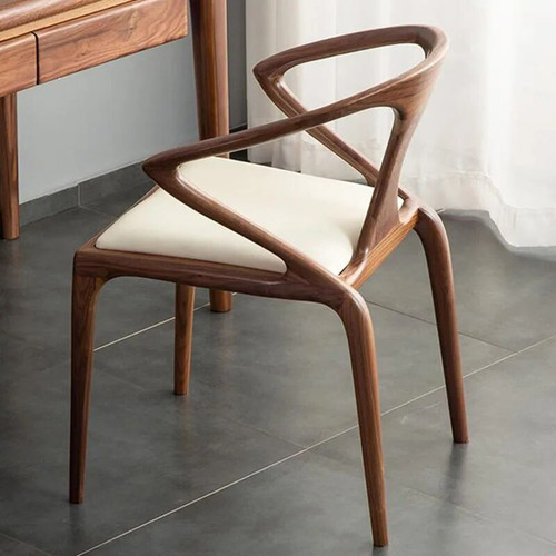 Terd Dining Arm Chair Solid Stained Wood by ModSavy