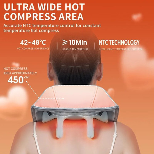 Multifunctional Neck And Shoulder Massager Shiatsu USB Rechargeable Electric Shoulder and Neck Massage 