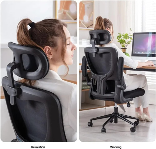 Office Chair Height-Adjustable Ergonomic Desk Chair with Lumbar Support, Breathable Mesh Computer Chair High Back Swivel Task 