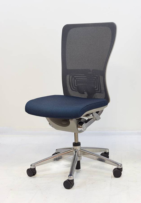 Haworth Zody Chair, Mineral, Polished Base, All Features, No Arms, Adjustable Lumbar Support