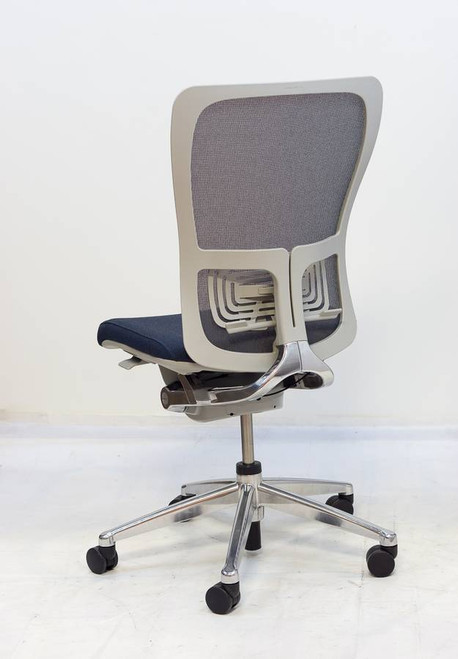 Haworth Zody Chair, Mineral, Polished Base, All Features, No Arms, Adjustable Lumbar Support