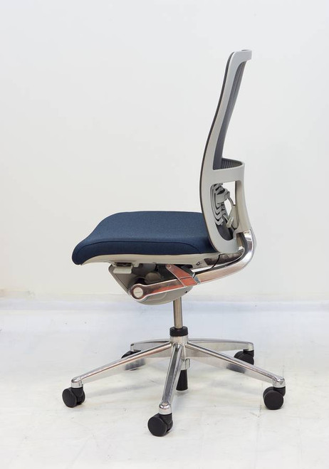 Haworth Zody Chair, Mineral, Polished Base, All Features, No Arms, Adjustable Lumbar Support