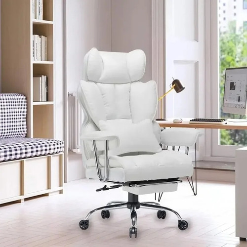 Humanspine 400lb Big and Tall Office Chair PU Leather Computer Executive Chair with Leg Rest and Lumbar Support