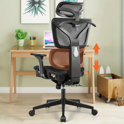 Ergonomic High Back Mesh Office Chair with Adjustable Lumbar Support and Headrest - 3D Flip-up Arms Computer Gaming Chair, Executive Swivel Task Chair