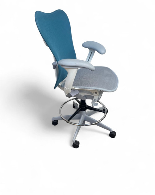 Herman Miller Mirra V2 Stool Chair In Teal Fully Adjustable Model With Adjustable Lumbar Support