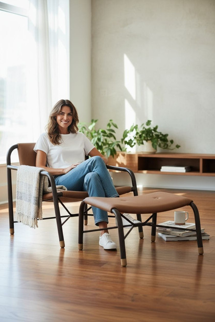 Stretch Lounge Set Chair and Ottoman by Cavaletti