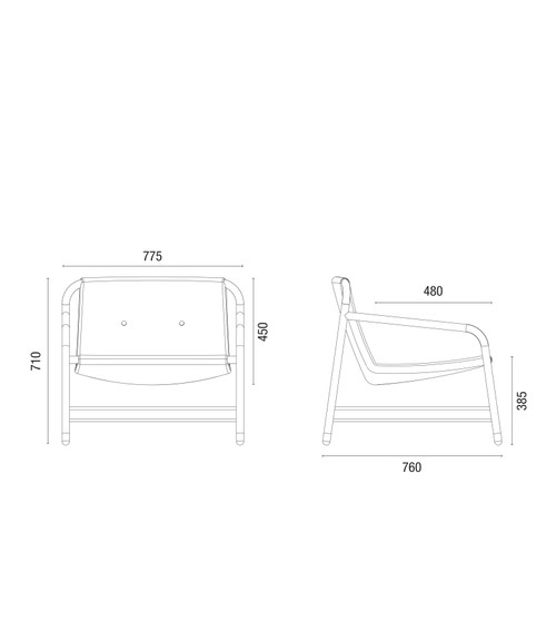 Stretch Lounge Set Chair and Ottoman by Cavaletti