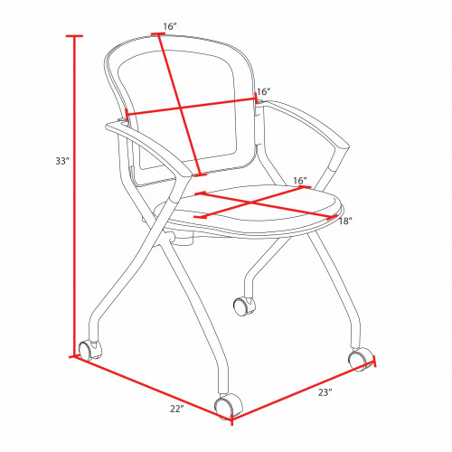 Caden Nesting Flip Up Seat Chair Black
