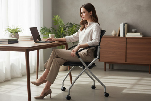 Caden Nesting Flip Up Seat Chair Black