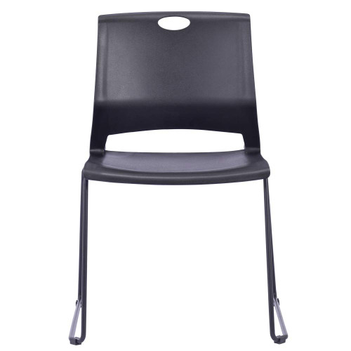Stacking Chairs Stackable Waiting Room Chairs Conference Room Chairs-Black (Set of 4)