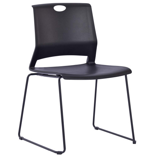 Stacking Chairs Stackable Waiting Room Chairs Conference Room Chairs-Black (Set of 4)