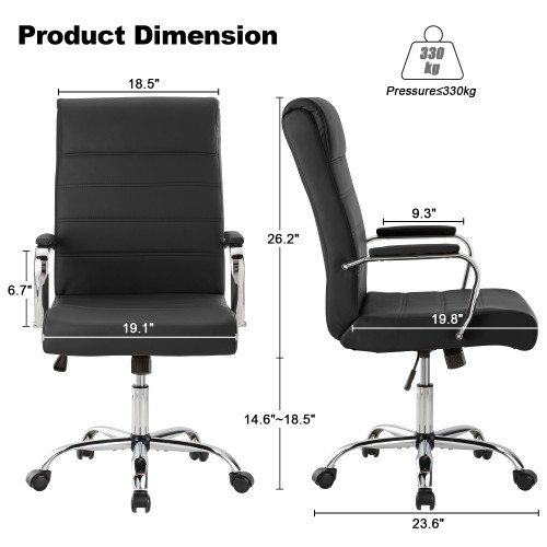 Office Desk Chair Modern Leather Conference Room Chairs High Back Ergonomic Home office Chair, Adjustable Height Swivel Executive Computer Chair with Padded Seat and Armrest