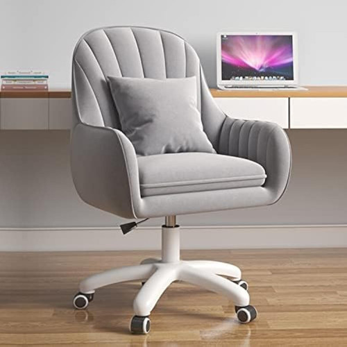 Cute Office Chair Home Computer Chairs Adjustable Task Chairs Modern Office Chair Makeup 360° Swivel Computer Mid Back Chair Gray