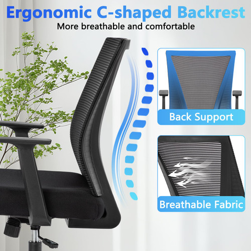 Home Office Chair Ergonomic Desk Chair Mesh Computer Chairs with Armrests Executive Rolling Wheels Swivel Heavy Duty Chairs Office, Home, Black 8 Pack