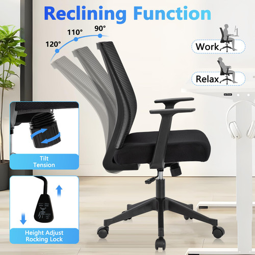 Home Office Chair Ergonomic Desk Chair Mesh Computer Chairs with Armrests Executive Rolling Wheels Swivel Heavy Duty Chairs Office, Home, Black 8 Pack