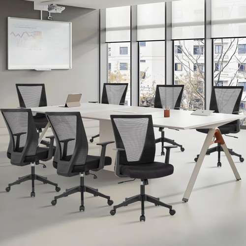 Home Office Chair Ergonomic Desk Chair Mesh Computer Chairs with Armrests Executive Rolling Wheels Swivel Heavy Duty Chairs Office, Home, Black 8 Pack