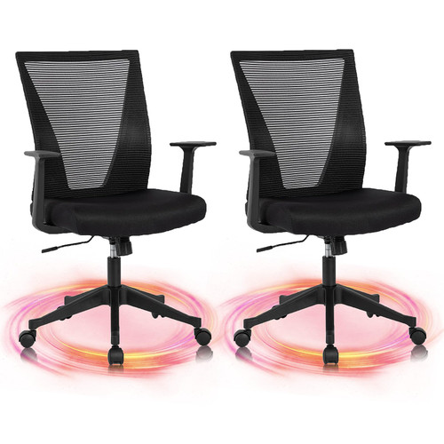 Home Office Chair Ergonomic Desk Chair Mesh Computer Chairs with Armrests Executive Rolling Wheels Swivel Heavy Duty Chairs Office, Home, Black 2 Pack