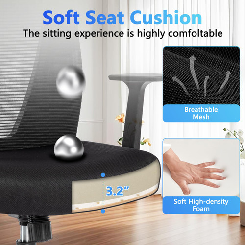 Home Office Chair Ergonomic Desk Chair Mesh Computer Chairs with Armrests Executive Rolling Wheels Swivel Heavy Duty Chairs Office, Home, Black 2 Pack