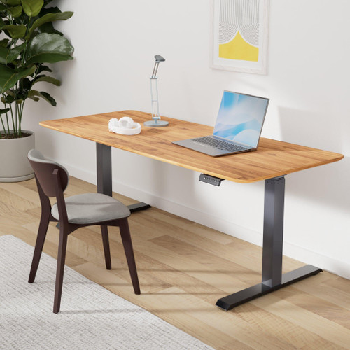 Classic Electric Standing Desk - Desk Height Adjustable Sit/Stand Desk - Dual Motor with Memory Presets, Stable Legs - Gaming, Home Office Workstation - 72x30 (Butcher Block/Slate Legs)