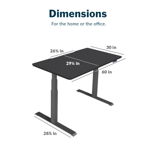 Classic Electric Standing Desk - Height Adjustable Sit/Stand Desk - Dual Motor with Memory Presets, Stable T-Style Legs - Gaming or Home Office Workstation - 60”x30”, Black
