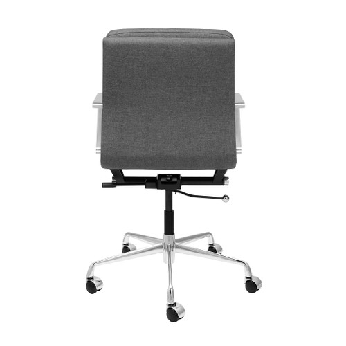 SOHO II Padded Management Office Chair - Mid Back Desk Chair with Arm Rest, Swivel & Cushion Availability, Made of Poly-Cotton Fabric, Charcoal Fabric, Computer Chair