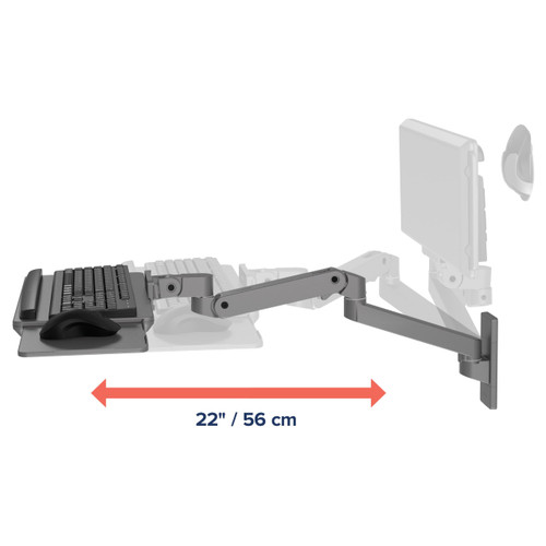 Upgraded LX Pro Premium Keyboard Arm, Wall Mount Adjustable Keyboard Tray – Dark Grey