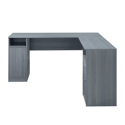 Functional L-Shaped Computer Desk with storage, L is ⁠59.5" wide x 59.5" Long, Grey