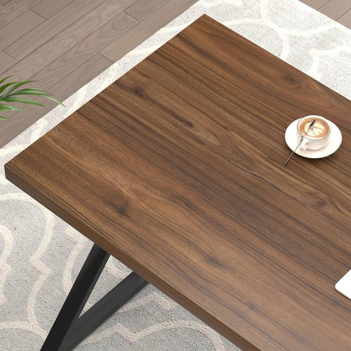 Computer Desk for Home Office Workstation, Modern Writing Study Work Table, PC Gaming Table for Bedroom Living Room, Rustic Walnut, 53 Inch