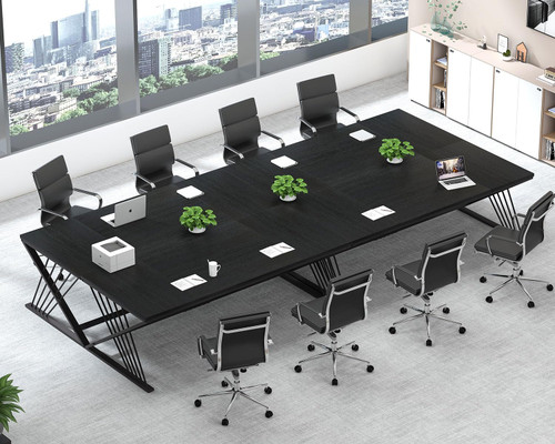 70.9" Black Computer Desk, Modern Home Office Desk, Large Gaming Workstation Executive Desk with Z-Shaped Legs, 2 Person Large Study Writing Table for Bedroom