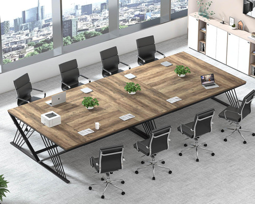 70.9" Computer Desk with Z-Shaped Legs, Industrial Work Executive Home Office Desk, Large 2 Person Gaming Study Desk Writing Table, Oak