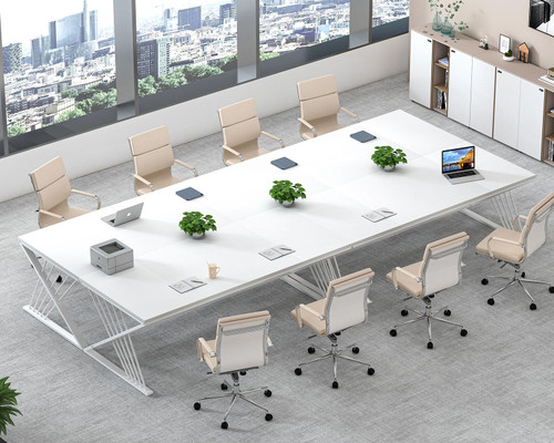 70.9" Modern Computer Desk with Z-Shaped Legs, Industrial Executive Home Office Desk for 2 Person, Large Writing Study Table for Bedroom, Gaming Workstation, White