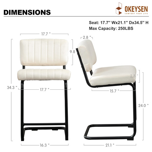 Bar Stools Set of 3,Counter Height Bar Stools Barchairs,24 inch Tall Bar Stool with Back,Barstools Bar Height Set of 3,Kitchen Counter Stools Modern Velvet Barstools for Island Dining Party!!