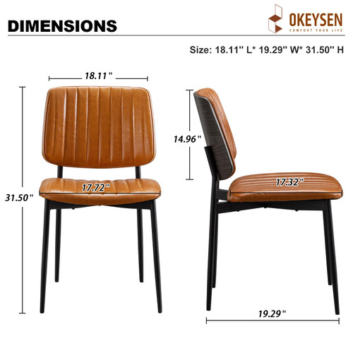 Leather Dining Chairs Set of 2, Mid Century Modern Dining Chairs with Bentwood Backrest and Upholster Seat,Armless Kitchen Chairs with Metal Legs Adjustable Foot for Dining Room(Grey Bentwood)