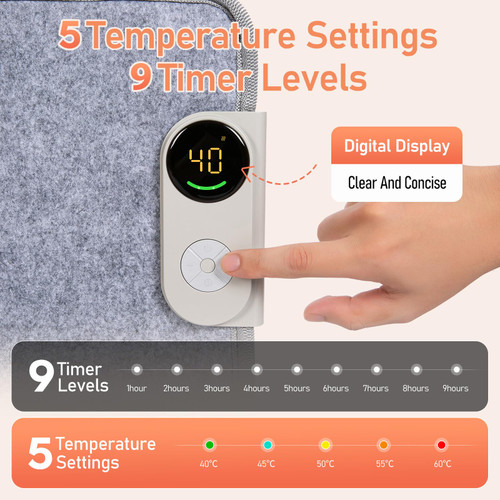 Portable Space Heater for Office & Home, Safe for Legs, Ankles, Foldable Silent and Energy Efficient With Thermostat & Timer and Auto Shut Off