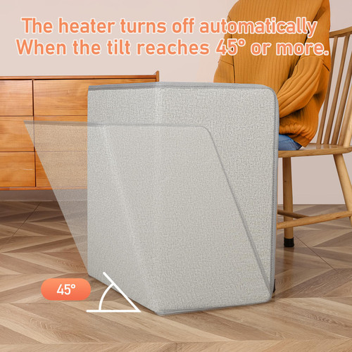 Portable Space Heater for Office & Home, Safe for Legs, Ankles, Foldable Silent and Energy Efficient With Thermostat & Timer and Auto Shut Off