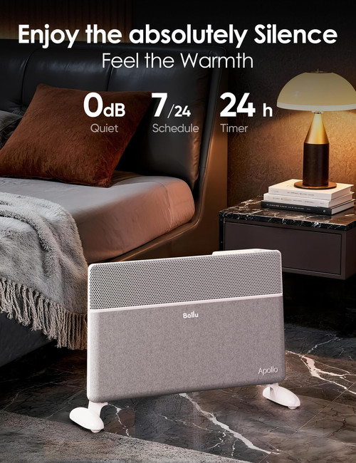 Convection Panel Space Heater for Large Room,Smart Quiet Heater with Programmable Thermostat,WiFi App Control,Inverter Energy Efficient for Indoor Use,Compatible with Alexa,White