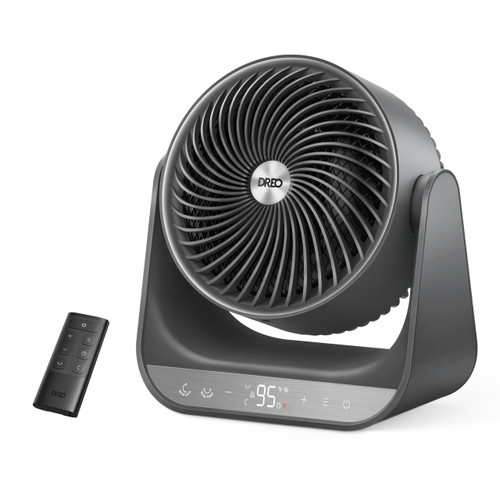 Whole Room Heater 714, 60° Vertical & 90° Horizontal 3D Oscillating Heating, 12 ft/s Long-Range Circulator, 3 Heat & 3 Fan Settings, Space Heaters for Indoor Use, Bedroom, Office, Grey