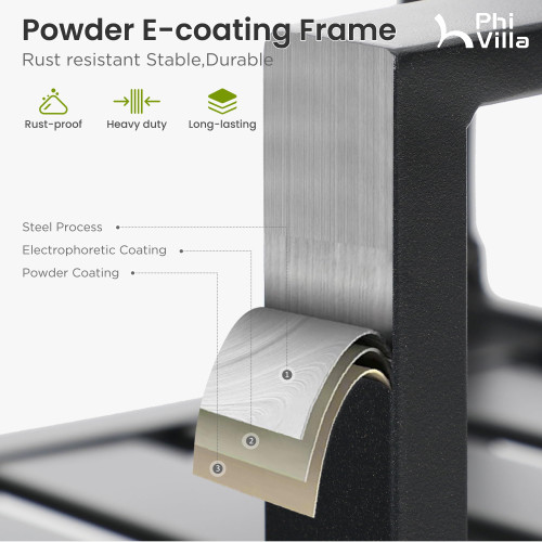 9 Piece Outdoor Dining Set for 8, 60" Metal Square Table with Umbrella Hole & Stackable Wrought Iron Chairs, All Weather Large Furniture Set for Patio, Deck, Backyard, Porch - Black