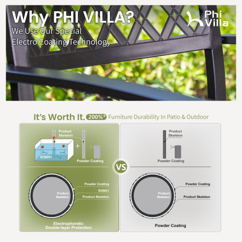 9 Piece Outdoor Dining Set for 8, 60" Metal Square Table with Umbrella Hole & Stackable Wrought Iron Chairs, All Weather Large Furniture Set for Patio, Deck, Backyard, Porch - Black